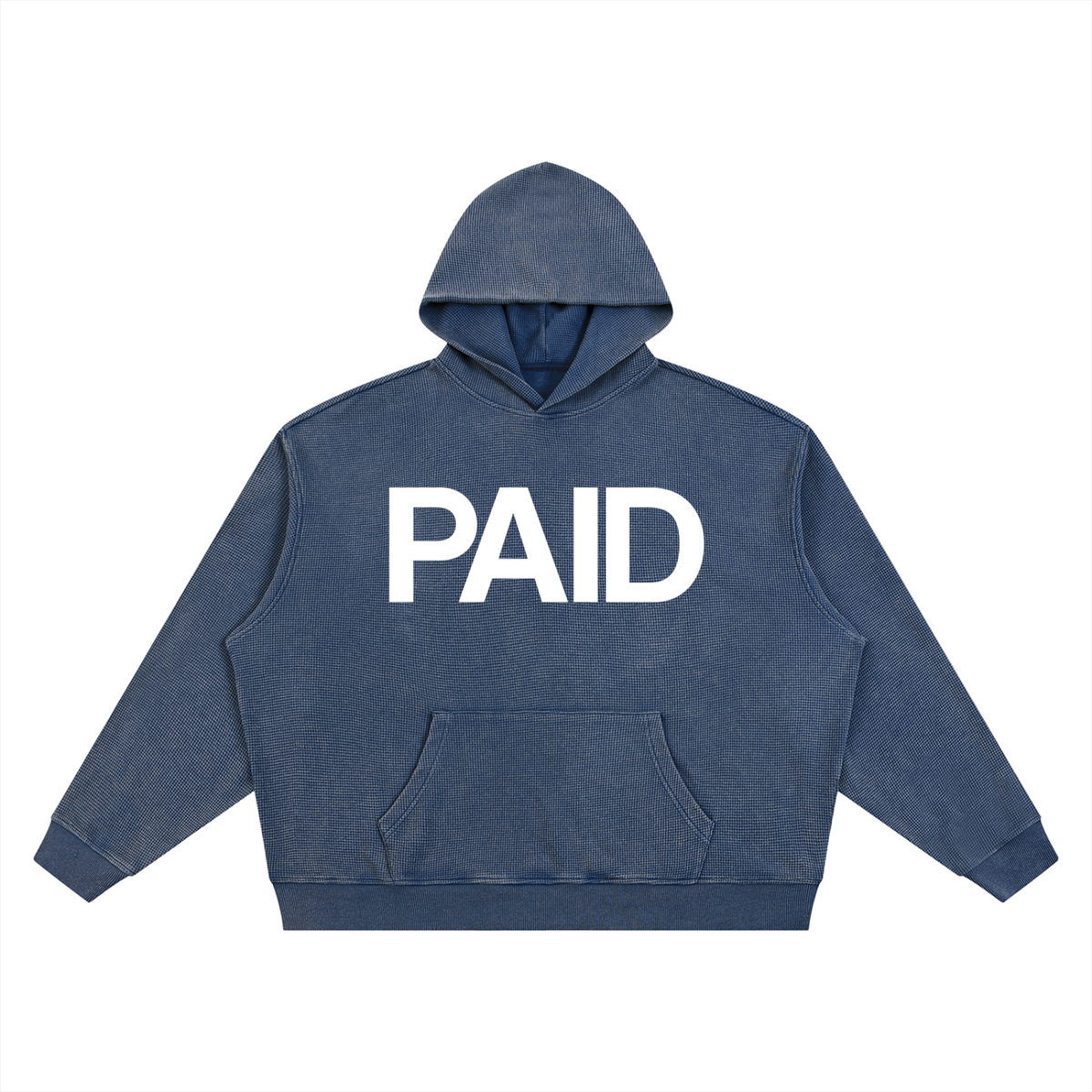 PAID WAFFLE HOODIE - BLUE BEN