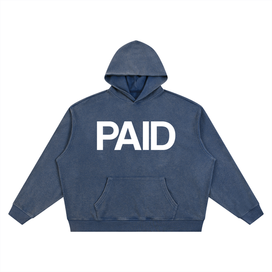 PAID WAFFLE HOODIE - BLUE BEN